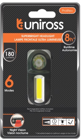 Uniross ULSH04 Prolite Plus Rechargeable Twin LED Headlamp 180 Lumens