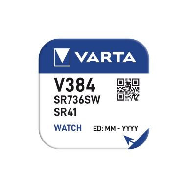 Varta Silver Oxide Coin Cell Battery 384 SR41 SR41SW (Low Drain)