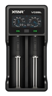 XTAR VC2S 2A Charger w/Display 2-Slots Lithium/NIMH 10440 to 26650