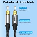 Vention AUDIO Optical Cable Aluminum 5.0m Grey BAVHJ