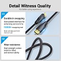 Vention DisplayPort Cable DP1.4 8K60Hz Braided 5.0m HCCBJ