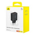 Baseus Charger Wall 30W 2xUSB-A/1xUSB-C Cube EU Black