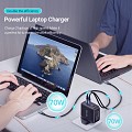 Vention Charger Wall GaN 140W 3xC 1xA+240W Cable Black FEIB0-UK
