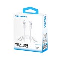 Vention IT Cable USB-C 3.2 Gen2 M-M 1.0m Braided Aluminum White TRGWF