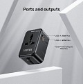 Unitek P1120A Universal Travel Charger 20W USBC+USBA Black