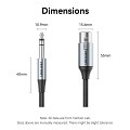Vention AUDIO 6.3mm to XLR M-F Cable Braided-Metal 1.0m BKGHF