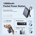 Vention Powerbank 10000mAh 45W Built-in USB-C & Lightning Cables FKMH0 Grey