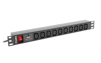 Lanberg PDU 1U 10-Way IEC 2M with IEC plug Surge