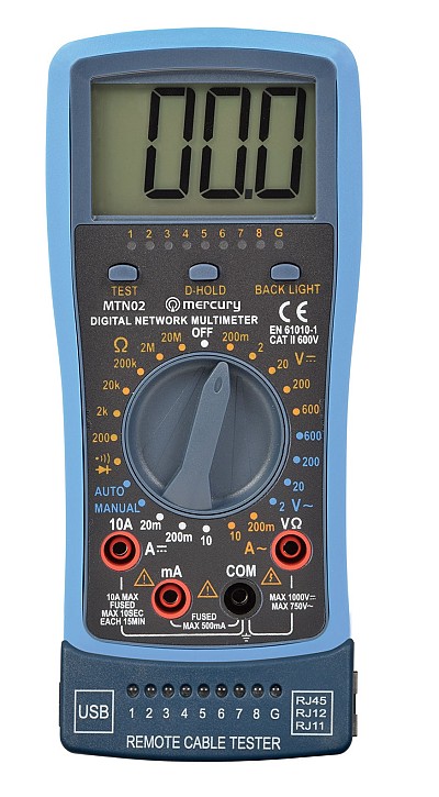 Mercury Pro Digital Multimeter Network/USB Tester 600.107UK