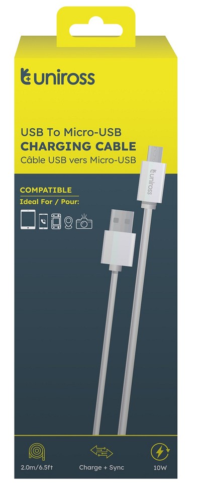 Uniross Cable USB-A to Micro USB Cable 2.0m UCA001