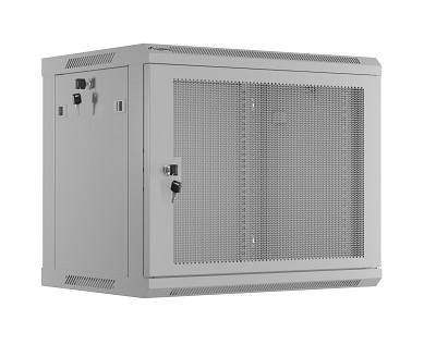 Lanberg Wall Rack 19 with Perforated Door 9U 45cm Grey FLAT PACKED
