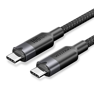 Vention IT Cable USB-C 3.2 Gen2 M-M 1.0m Braided Aluminum Black TRGBF