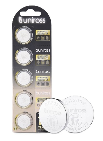 Uniross Lithium-Button Cell CR2032HP High Power (5pack)