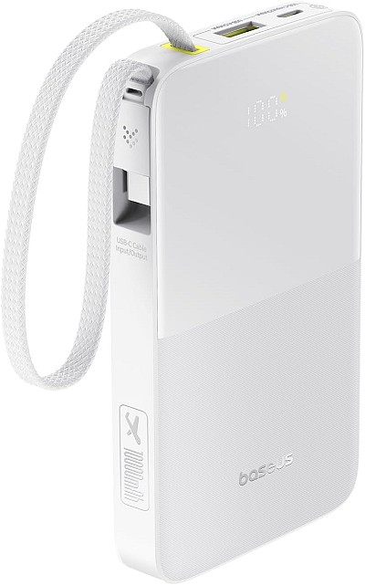 Baseus Powerbank 22.5W 10000mAh + Display EnerFill FC51 Bipow2 Pro  White