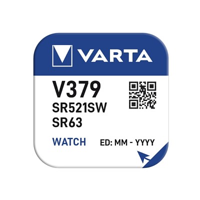 Varta Silver Oxide Coin Cell Battery 379 SR63 SR521SW (Low Drain)