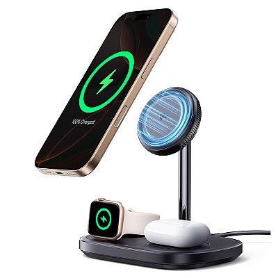 Baseus Charger Desktop Wireless 3in1 EnerFill FS41 TEC Cooling (45W Adapter EU + 1m C to C Data Cable Black Included)