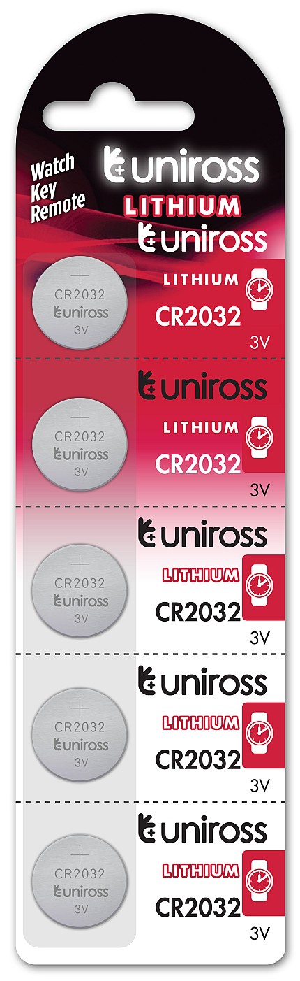Uniross CR2032 Button Cell Lithium Battery (5pack)