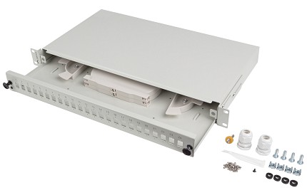 Lanberg Fiber Optic ODF for 24xSC Simplex or 24xLC Duplex Adapters R/M Metal Grey