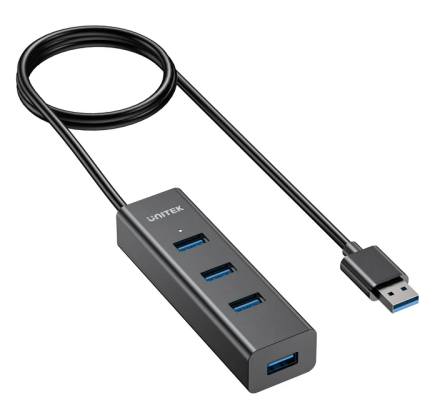 Unitek Y-3089 4x USB-A 3.0 Ports & 1x USB-C Power Port with 1.2m Cable
