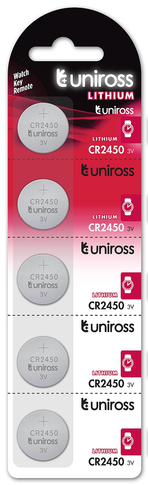 Uniross CR2450 Button Cell Lithium Battery (5pack)