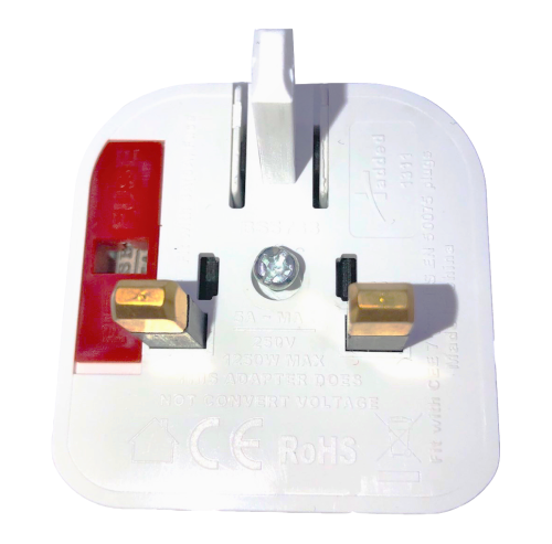 Euro 2pin to UK Converter Plug White
