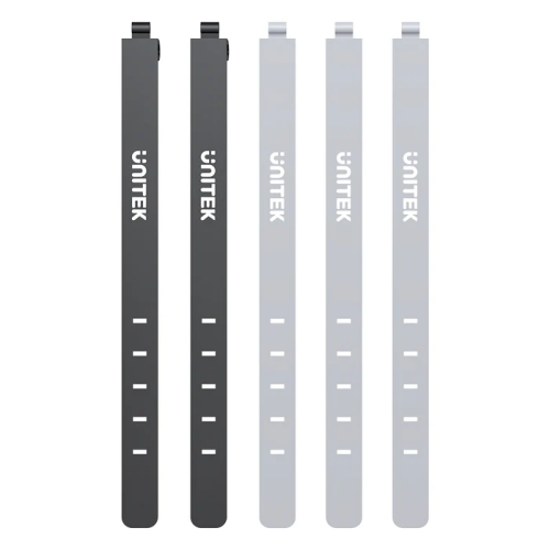 Unitek Cable Organizer Silicone FlexiTies 5pk (2xBlack 3xGrey) 135x10mm OT1095A