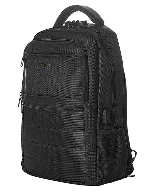 Vention Backpack 15.6 Water-Repellent USB Charge & Lock Black KRKB0