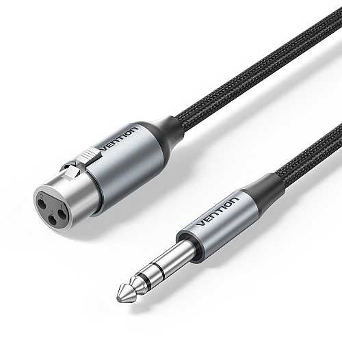 Vention AUDIO 6.3mm to XLR M-F Cable Braided-Metal 1.0m BKGHF