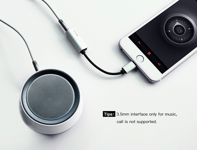 Baseus L32 Lightning Adaptor to Lightning + 3.5mm Silver