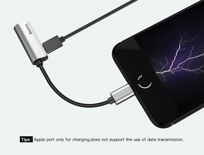 Baseus L32 Lightning Adaptor to Lightning + 3.5mm Silver