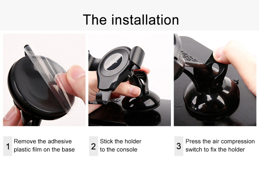 Baseus SUYL-XP0S Osculum Type Gravity Dashboard Car Mount Black