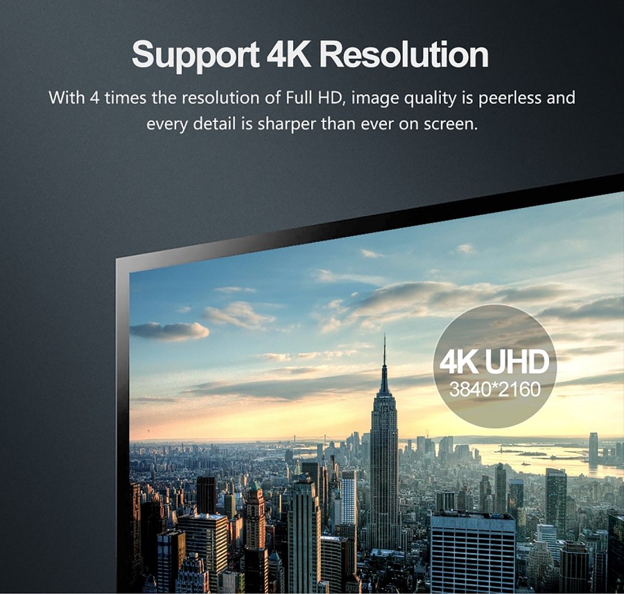 Unitek Y-C610BK DisplayPort 1.2 Cable 4K60Hz M-M 5.0m