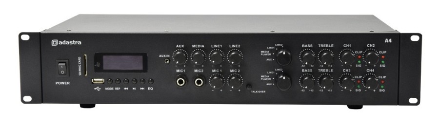 Adastra A4 2 x Independent Stereo Zones Amplifier 4x200W USB/BT/FM 953.404UK