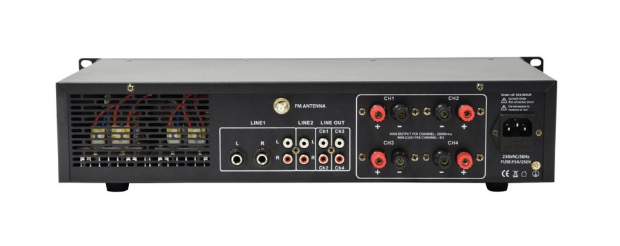 Adastra A4 2 x Independent Stereo Zones Amplifier 4x200W USB/BT/FM 953.404UK