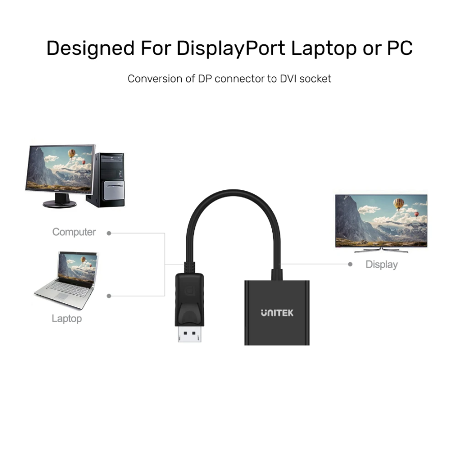 Unitek Y-5118AA DisplayPort to DVI-Female Adaptor