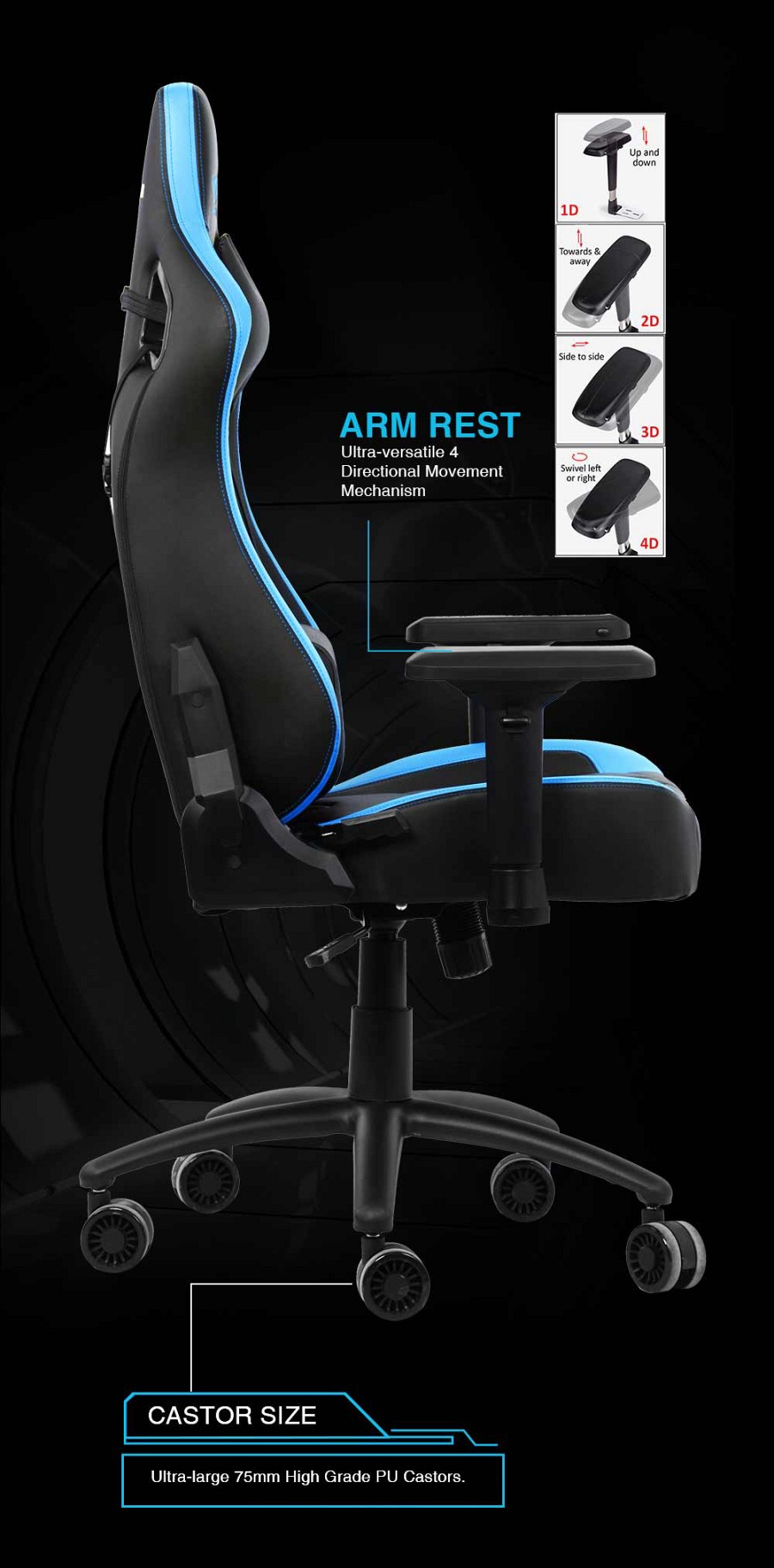 Armaggeddon Gaming Chair  NEBUKA III Maldive Blue