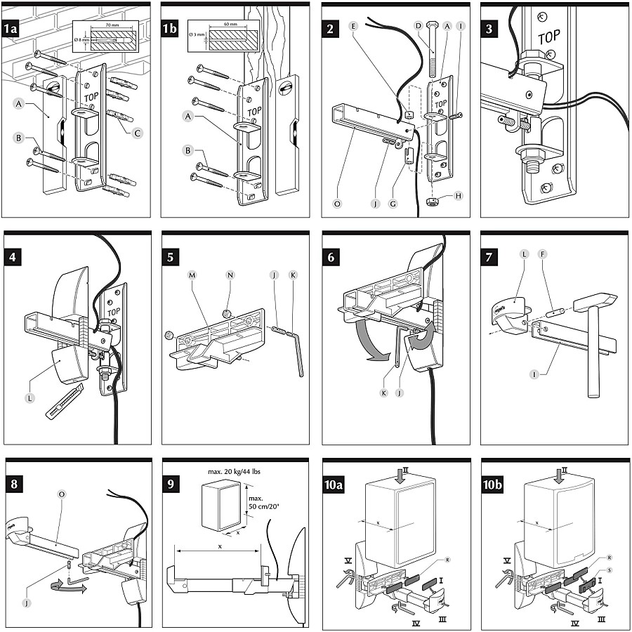 Vogels VLB200 Loudspeaker Wall Supports (Set of 2)