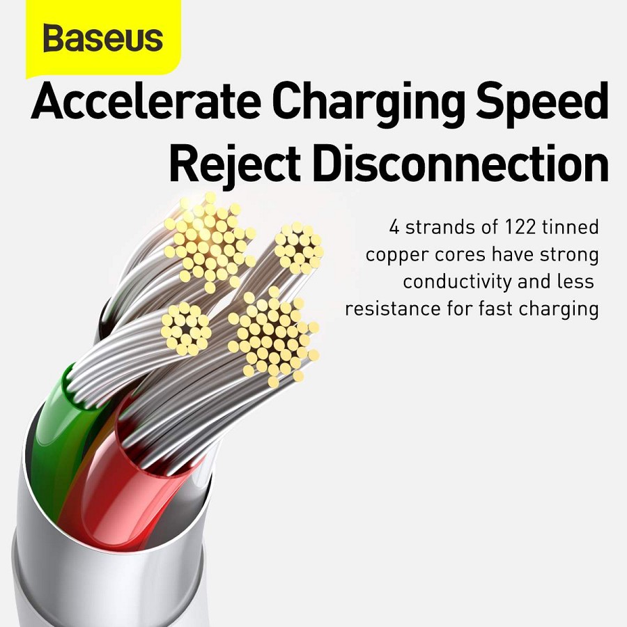 Baseus Cable Superior Series 3-in-1 1.5m White