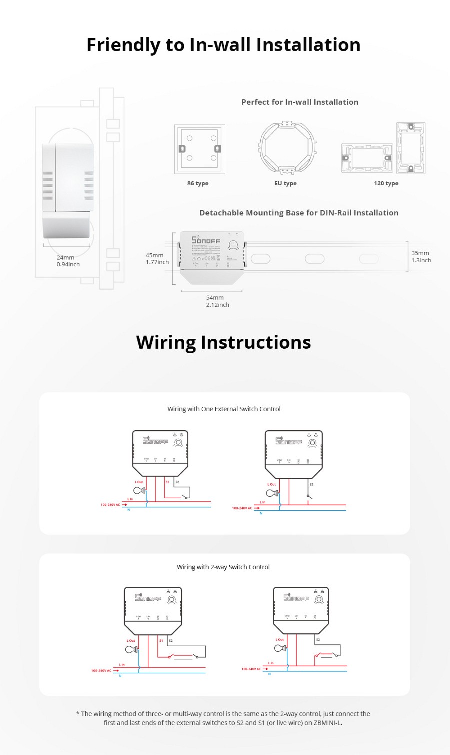Sonoff ZBMINI-L Zigbee 3.0 Smart Switch