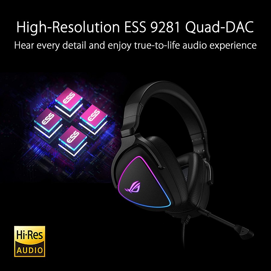 ASUS Gaming Headset USB-C Noise Cancelling Mic RGB ROG Delta S