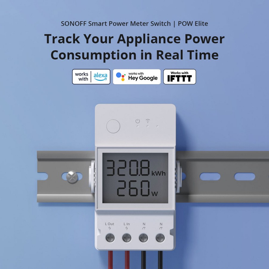 Sonoff WiFi Smart Switch POW Elite Smart Power Meter POWR320D 20A