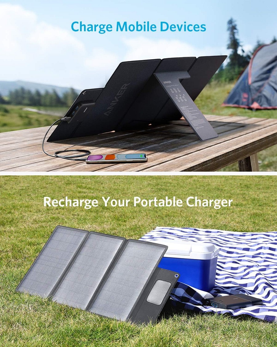 Anker Portable & Foldable Solar Panel 24W 3x USB-A Ports to Directly Charge Your Devices