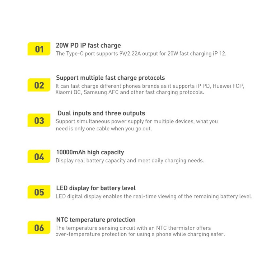 Baseus Powerbank 20W 10000mAh Bipow Black