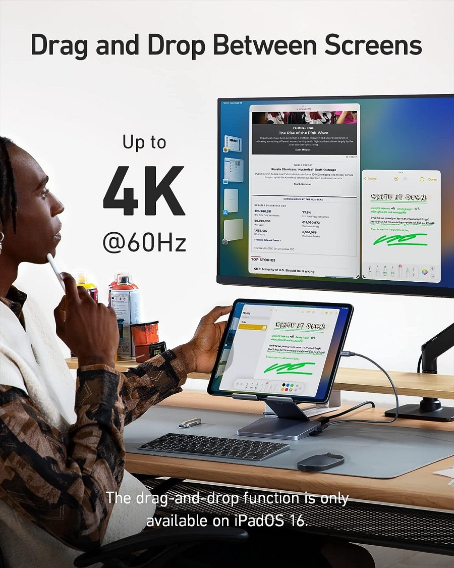 Anker Work 551 USB-C Tablet Stand Hub 8in1