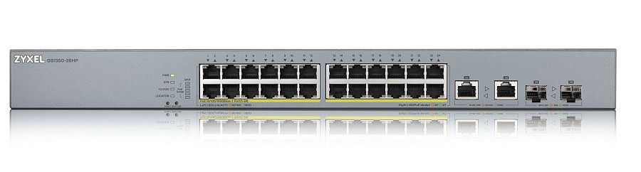 Zyxel SP 26-Port Gigabit PoE Cloud Managed Switch, 24 x PoE 375W GS1350-26HP