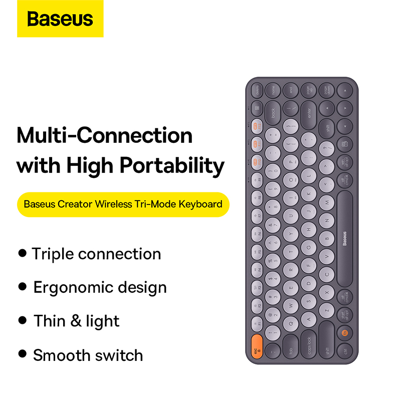Baseus K01A Wireless Keyboard Tri-Mode Gray