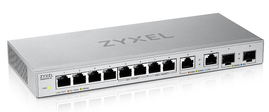Zyxel Switch Multi-Gig 8-Port GbE + 2.5GbE + 10G SFP XGS1010-12