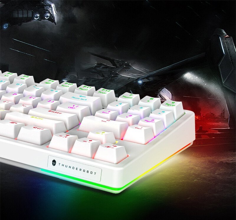 Thunderobot KG3089R White Mechanical Gaming Keyboard 89 Red Switch Keys