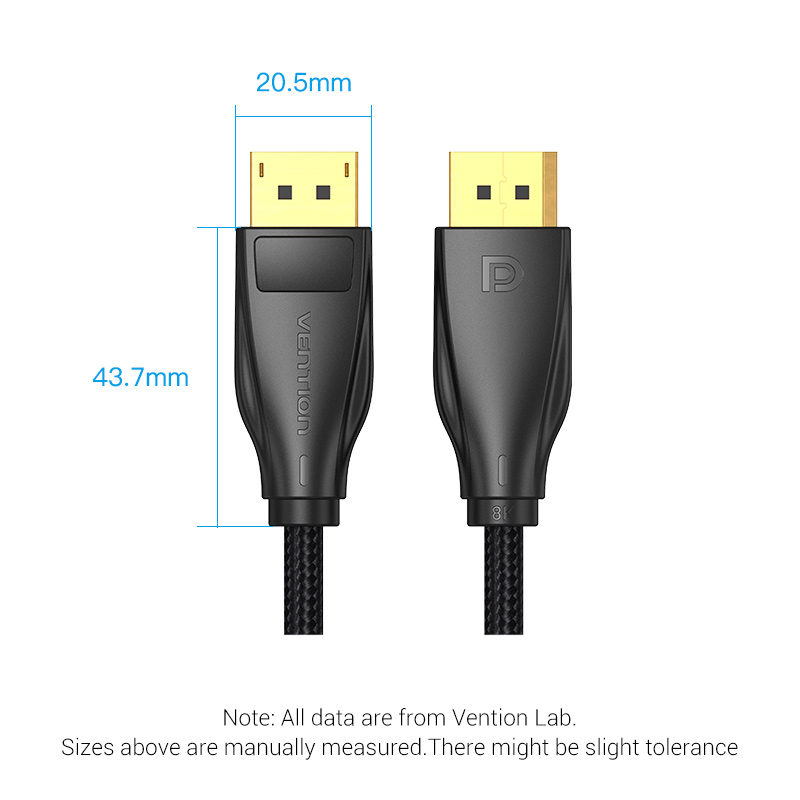 Vention DisplayPort Cable DP1.4 8K60Hz Braided 1.5m HCCBG