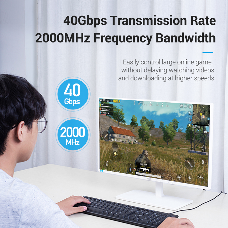 Vention NETWORK Cable CAT8 SFTP Flat 1.0m Black IKCBF